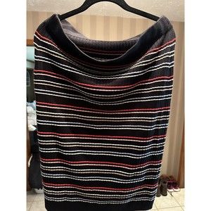 Ann Taylor Stripped Blue Skirt Sz L